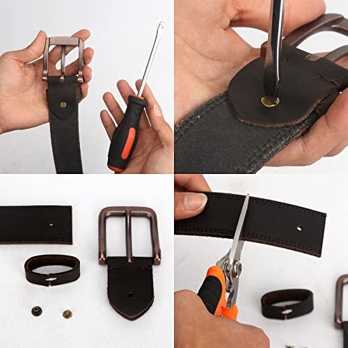 Tourbon Leather Workshop Tool Work Belt 2” Wide With Double Prong Tongue Roller