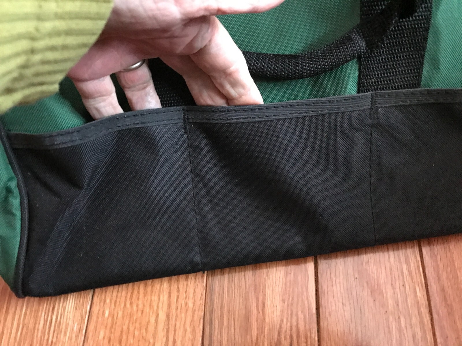 Master Force Tools Large Storage Tote Bag 6 Pockets Black Green Handles 15x10x9