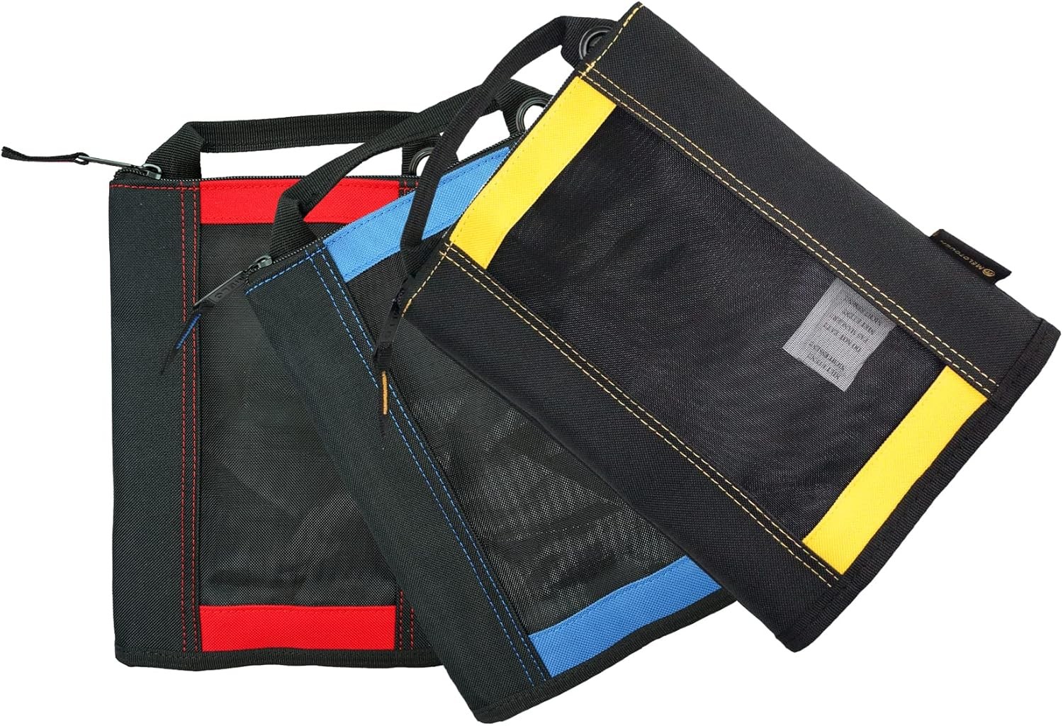 Canvas Zipper Tool Pouch Small Mesh Bag with Hanging Grommets 3 Colors