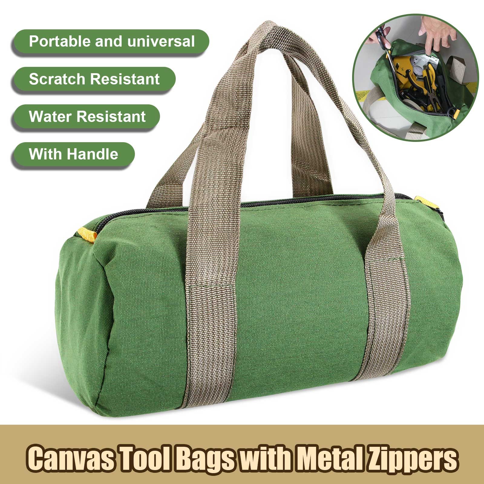 Heavy Duty Tool Bag with Zipper Muti-Purpose Storage Large Capacity Waterproof