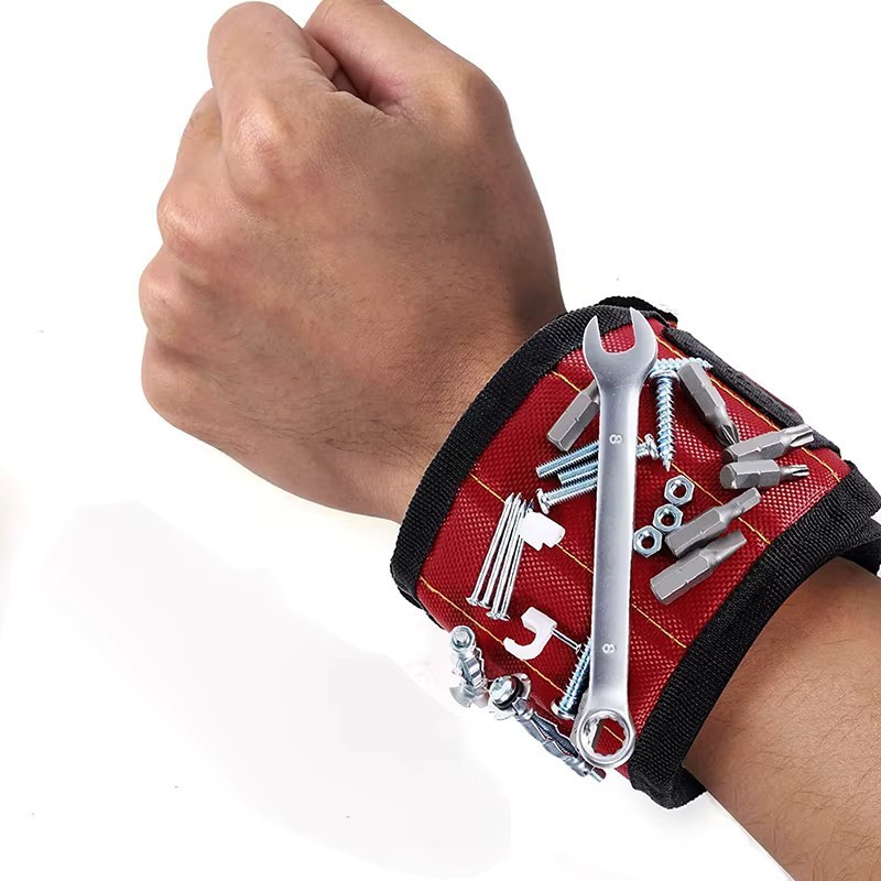 Magnetic Wristband for Holding Screws,Nails，Drilling Bits,Wrist Tool Holder Be
