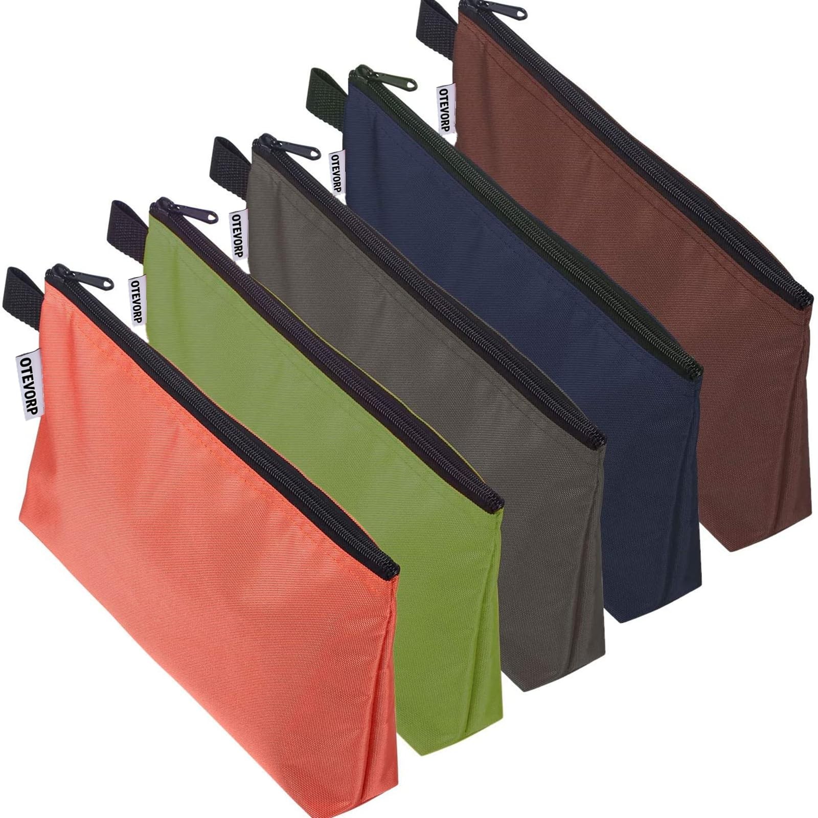 5 PCS Premium Tool Pouches Zipper Bag Flat Bottom Multipurpose 12.5x7x2 Inch