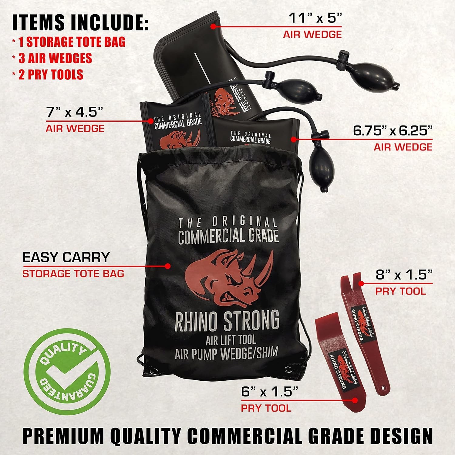 The Original Rhino Strong Commercial Grade Air Wedge Bag Pump Professional Level
