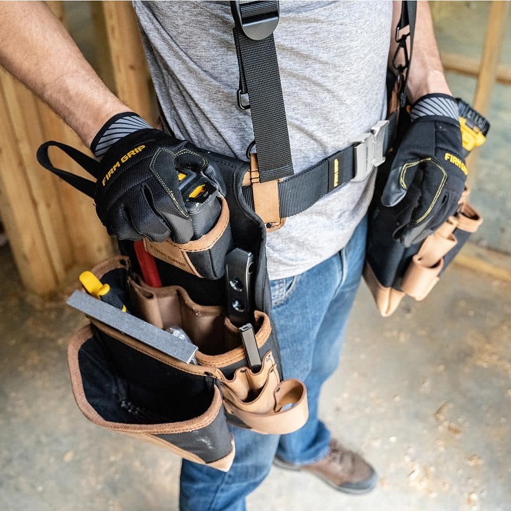 FIRM GRIP Build-A-Rig Hybrid Leather/Nylon Framer Tool Pouch