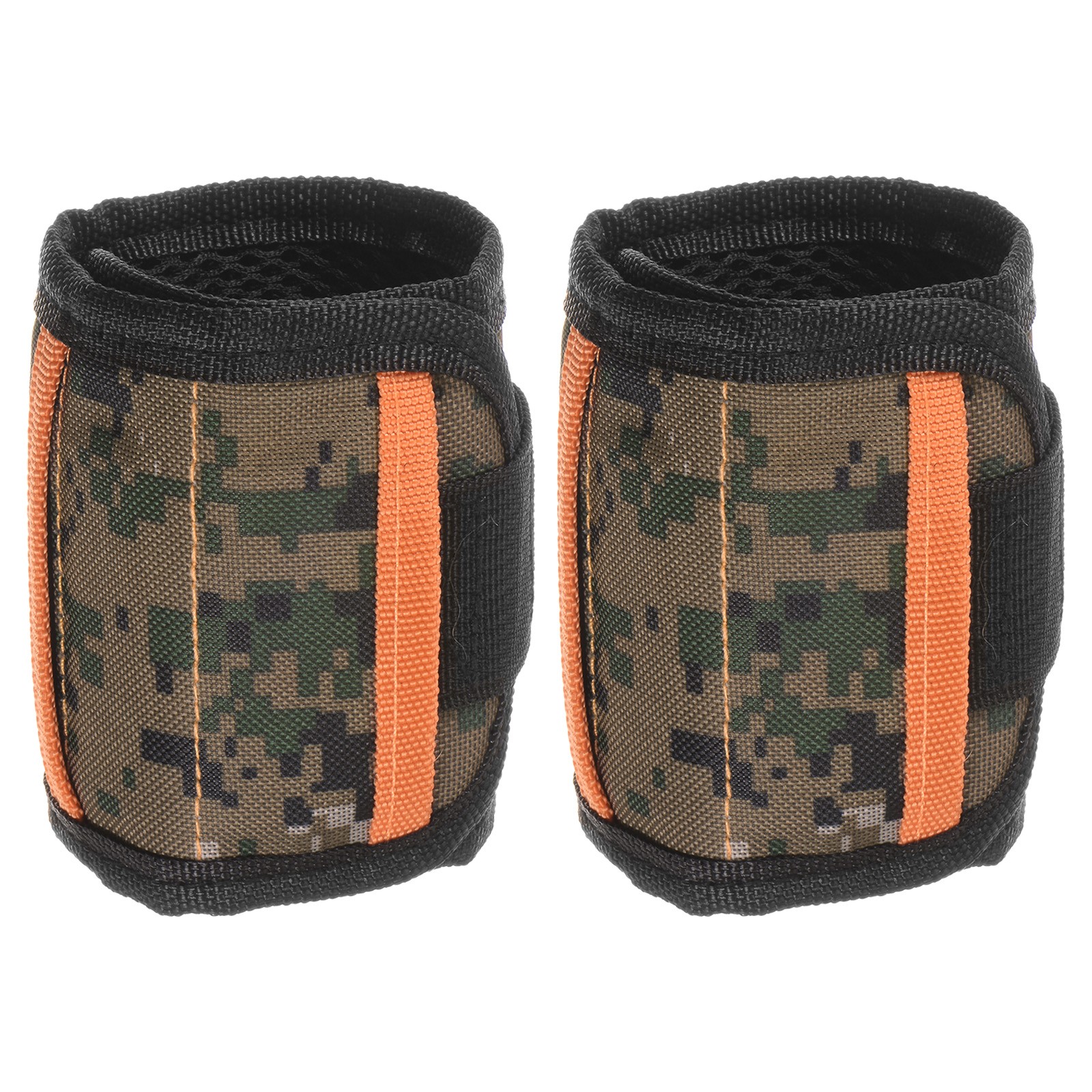 2pcs Magnetic Wristband for Screws 15 Magnets Nylon with Pockets Camouflage