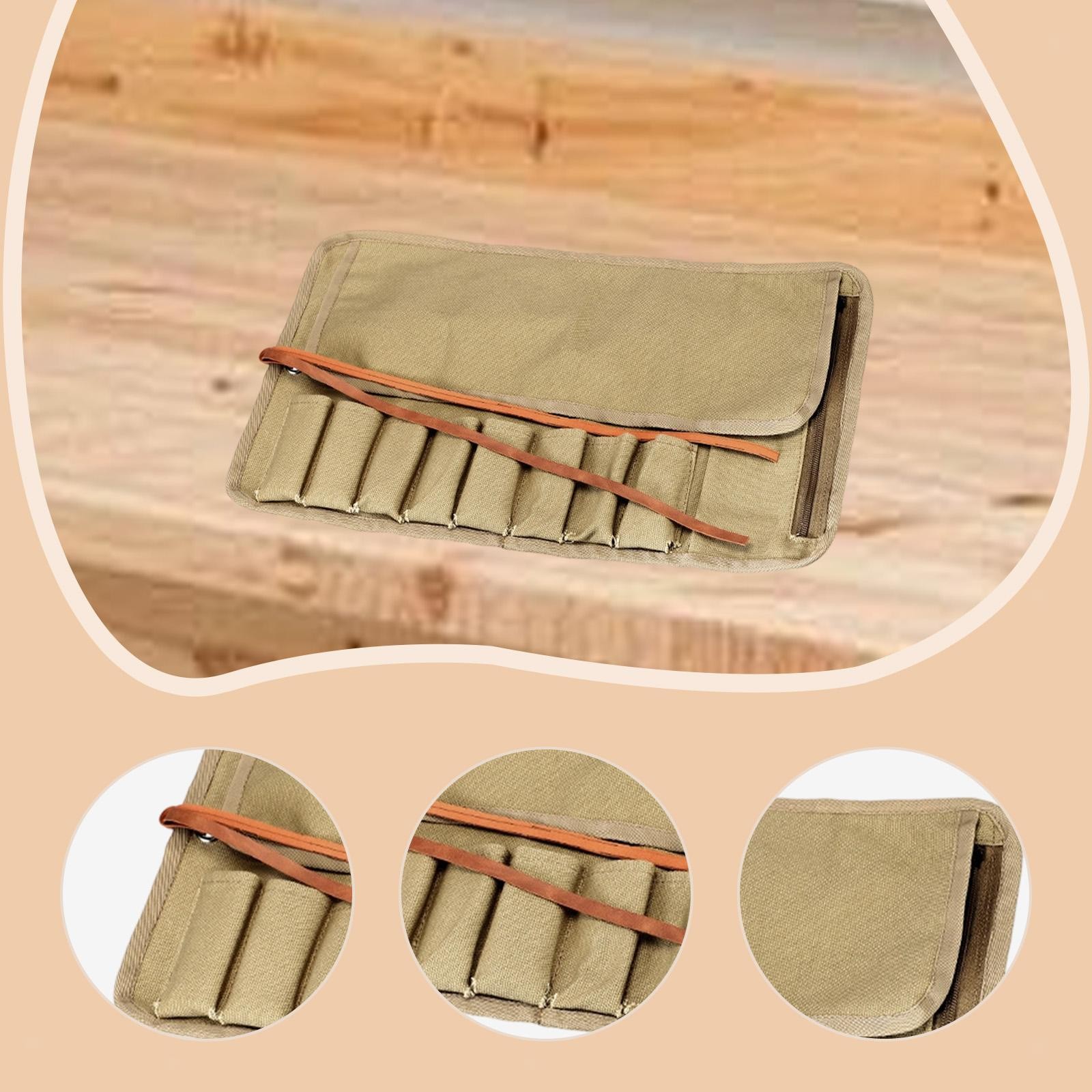 8 Slots Roll up Bag Tool Bag Wear Resistant Lightweight Holder for Screwdrivers