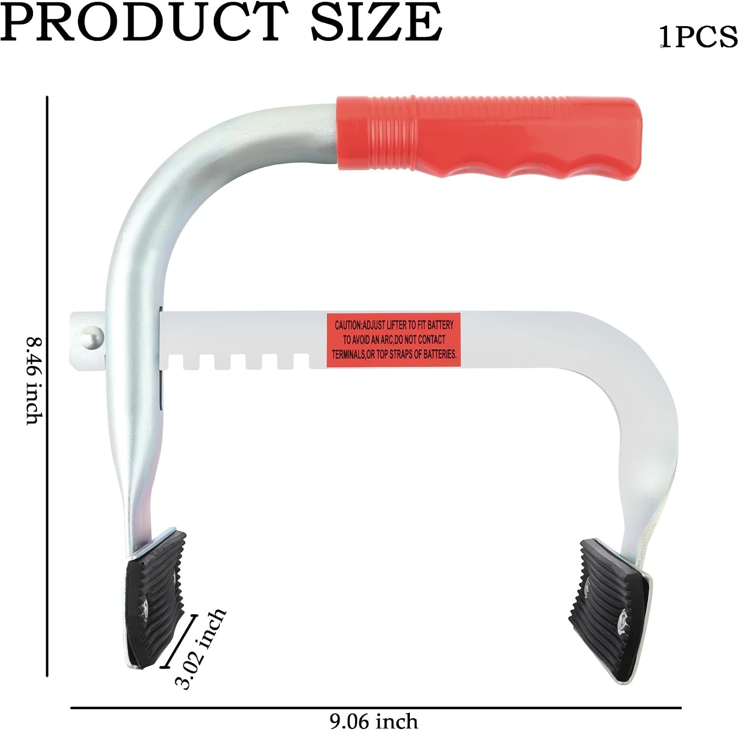 Car Battery Carrier Tool Adjustable 4.5-7.5 Inch Non-Slip Rubberized Feet