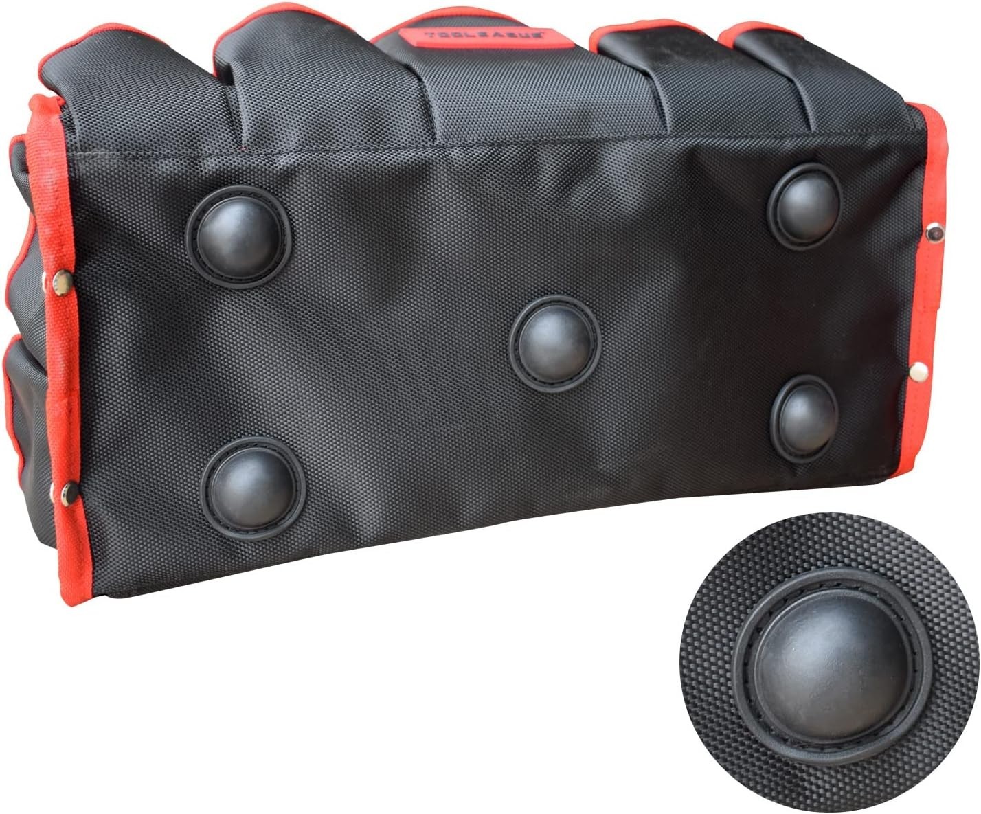 16″ Open Top Tool Tote Bag 25 Pockets Tool Caddy for Electricians Steel Handle