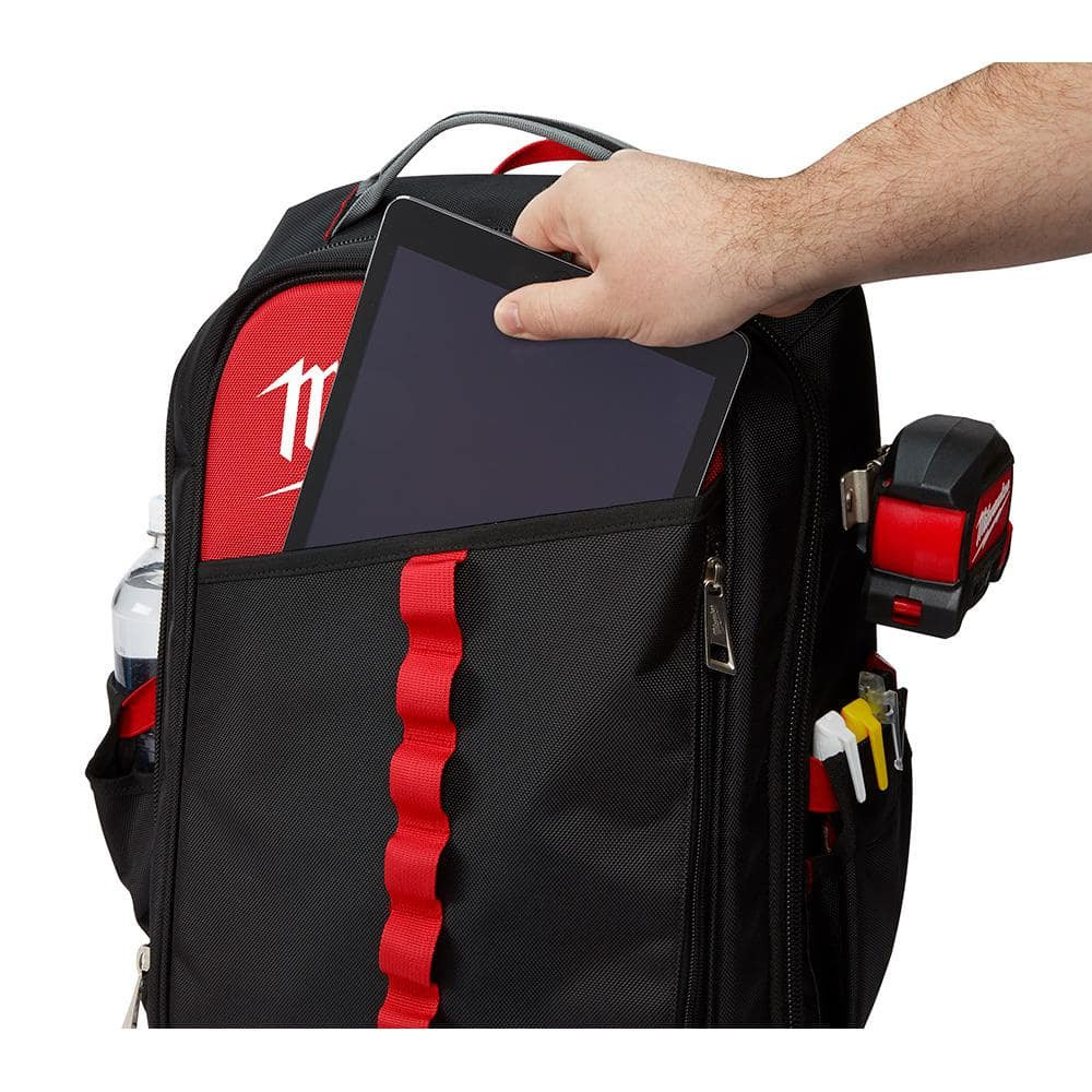 Low Profile Jobsite Backpack Padded Multi Pockets Bag Tools Storage Organizer