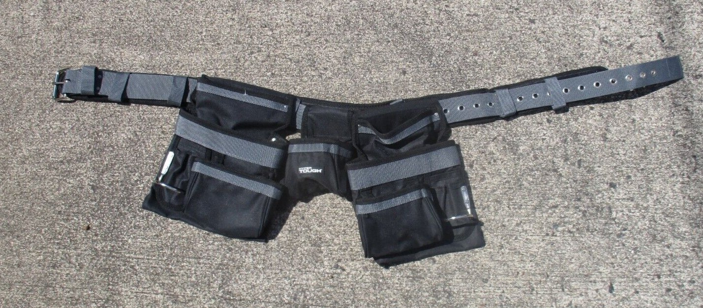 NEW ADJUSTABLE TOOL RIG BELT CARPENTER ELECTRICIAN FRAMERS Fits up to 54in waist