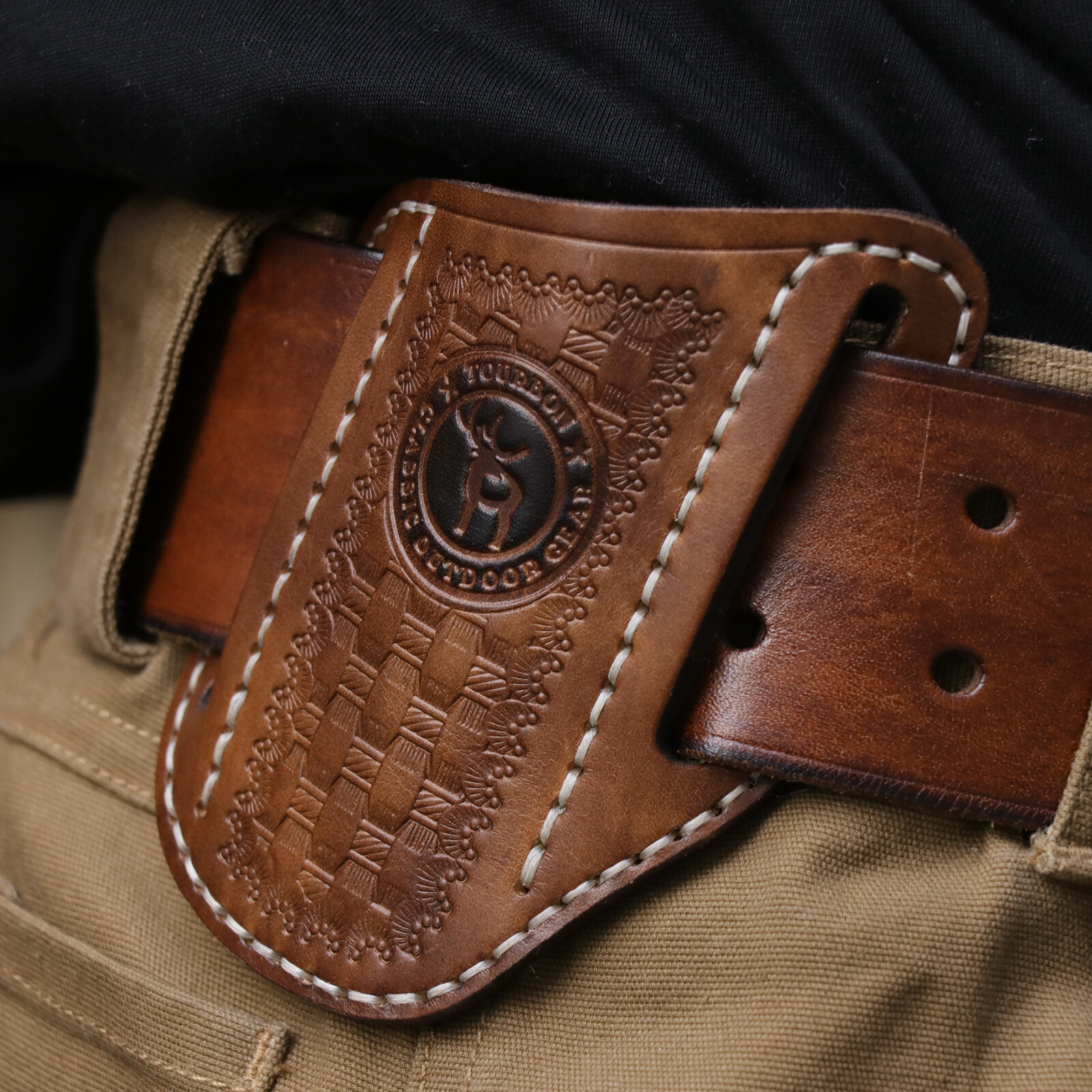 Leather Knife Sheath Belt Carry Pouch EDC Folding Pliers Tools Pocket