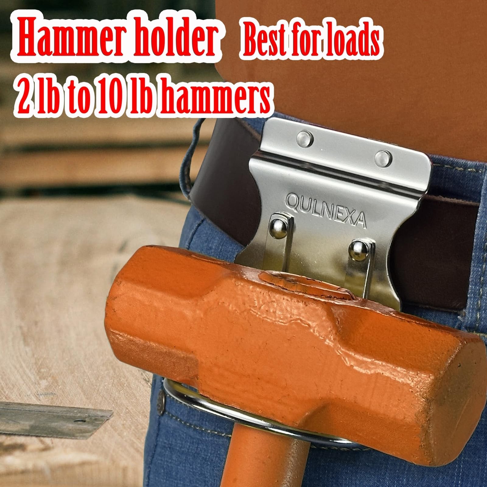 QULNEXA Stainless Steel Hammer Holder Drill Holster 2.6inches for Tool Belt