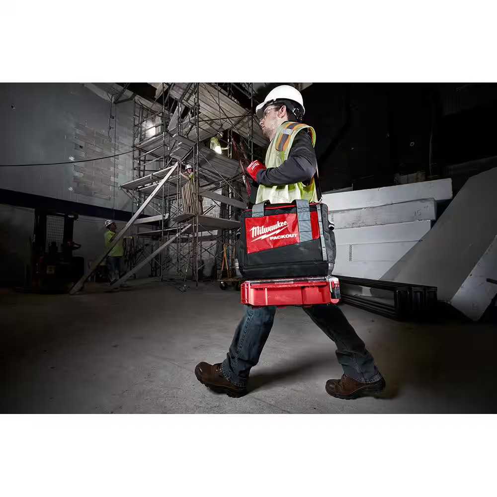 Milwaukee 15 In. PACKOUT Tool Duffle Bag & Electrician Hand Tool Set (9-Piece)