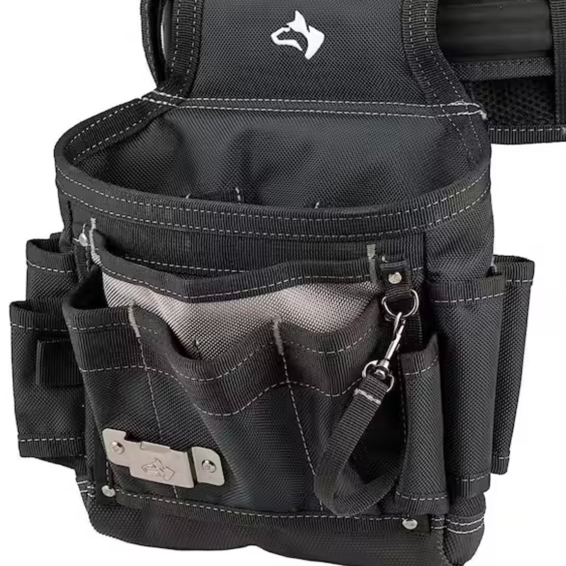 Husky Electricians 2-Bag Heavy Duty Work Tool Storage Belt with Suspenders