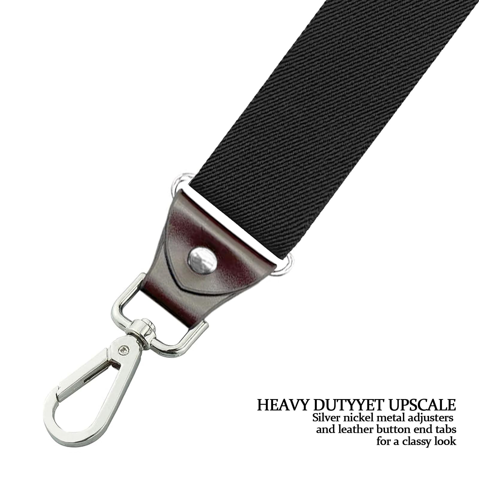 AYOSUSH Retro Y Suspenders for Men Heavy Duty Big and Tall One Size, Black 1
