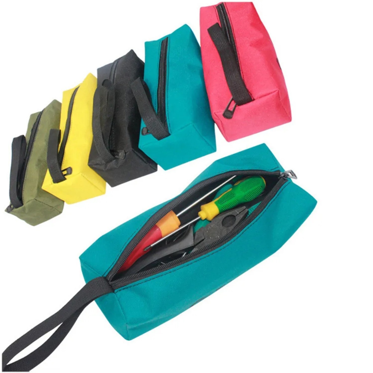 1-3pc Canvas Tool Pouch Bag Zipper Small Multipurpose Organizer Pouch Heavy Duty