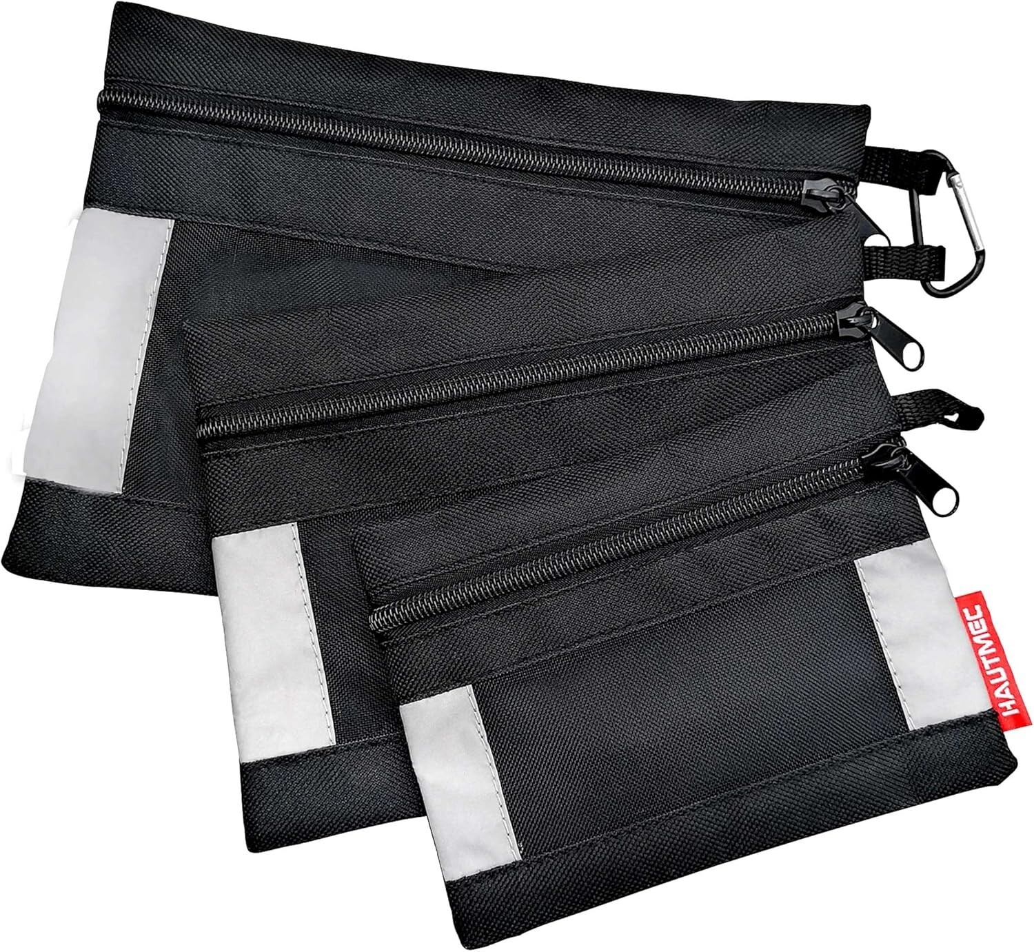 HAUTMEC 3 Pieces Small Tool Pouch, Multi Function Zippered 9″L x 6″W x 0.59″H