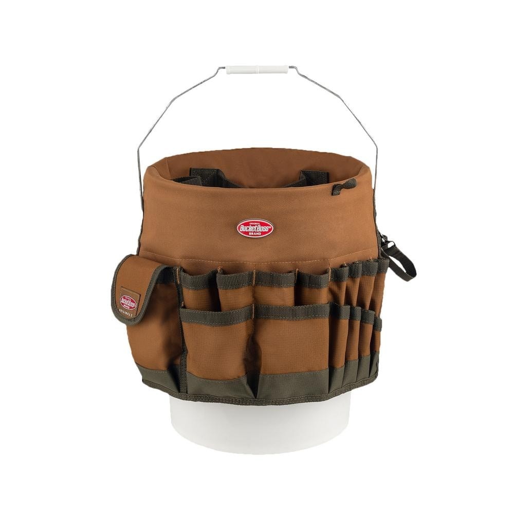 BUCKET BOSS Tool Organizer for 5 Gal. Bucket – Brown – 30 Storage Pockets