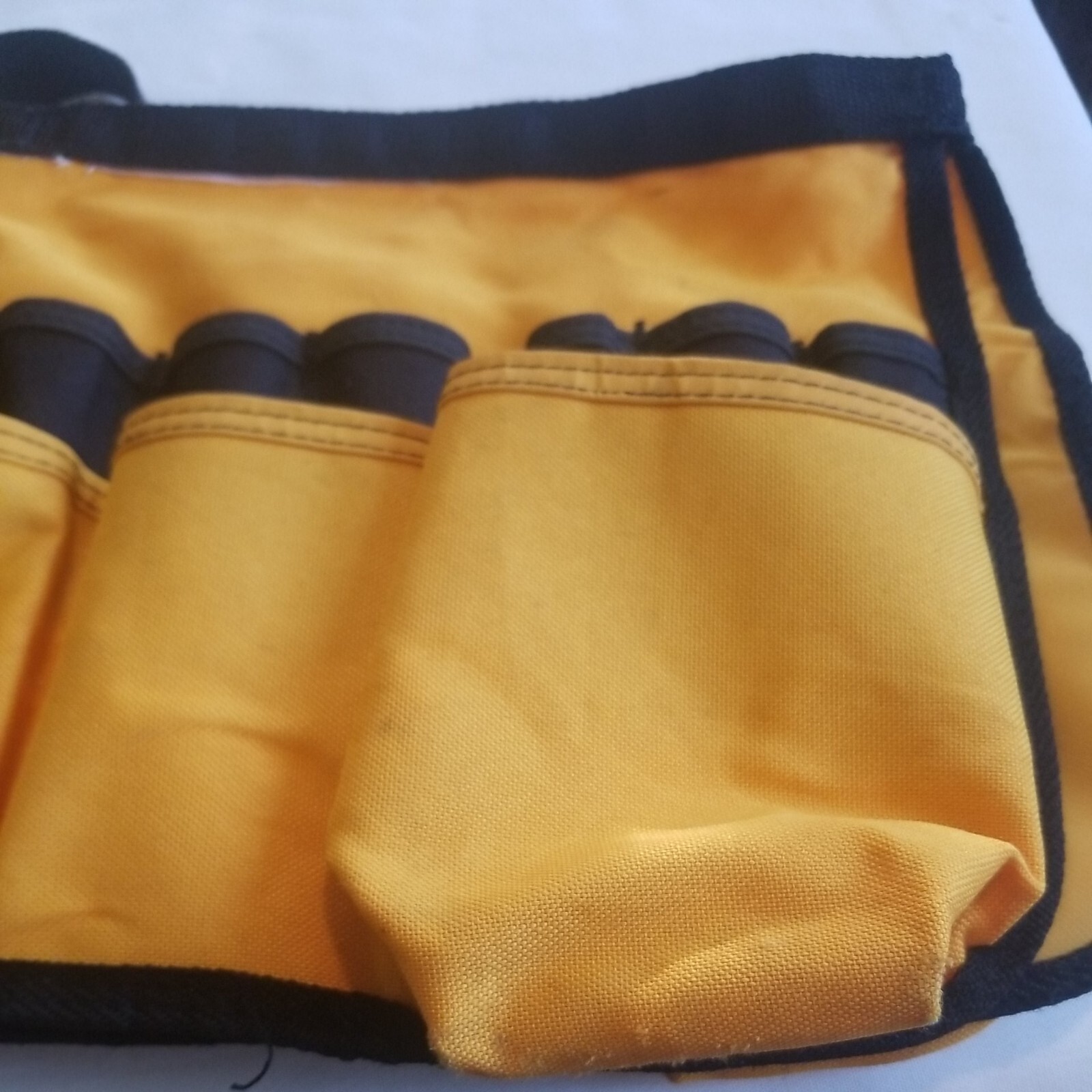 Construction Tool Belt Bag 23 pockets Canvas Yellow & Black Waist 30″to 46″