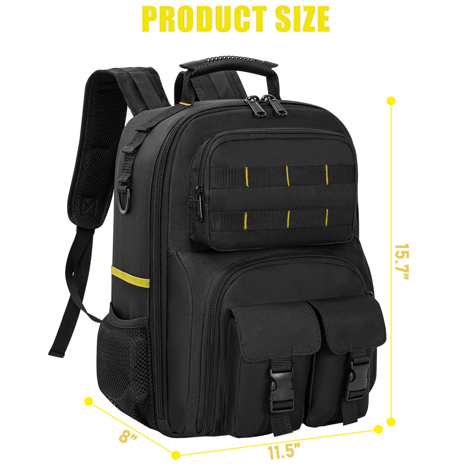 Heavy Duty Tool Backpack Padded Shoulder Removable Organizer WaterResistant