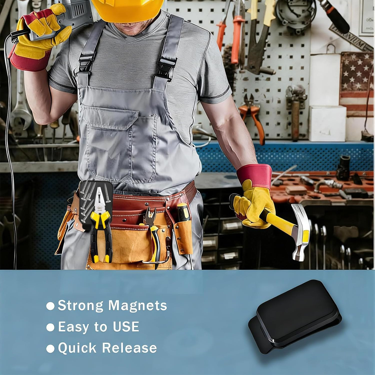 Magnetic Tool Holder Super Strong Tool Holster, Magnet Belt Clip Neodymium