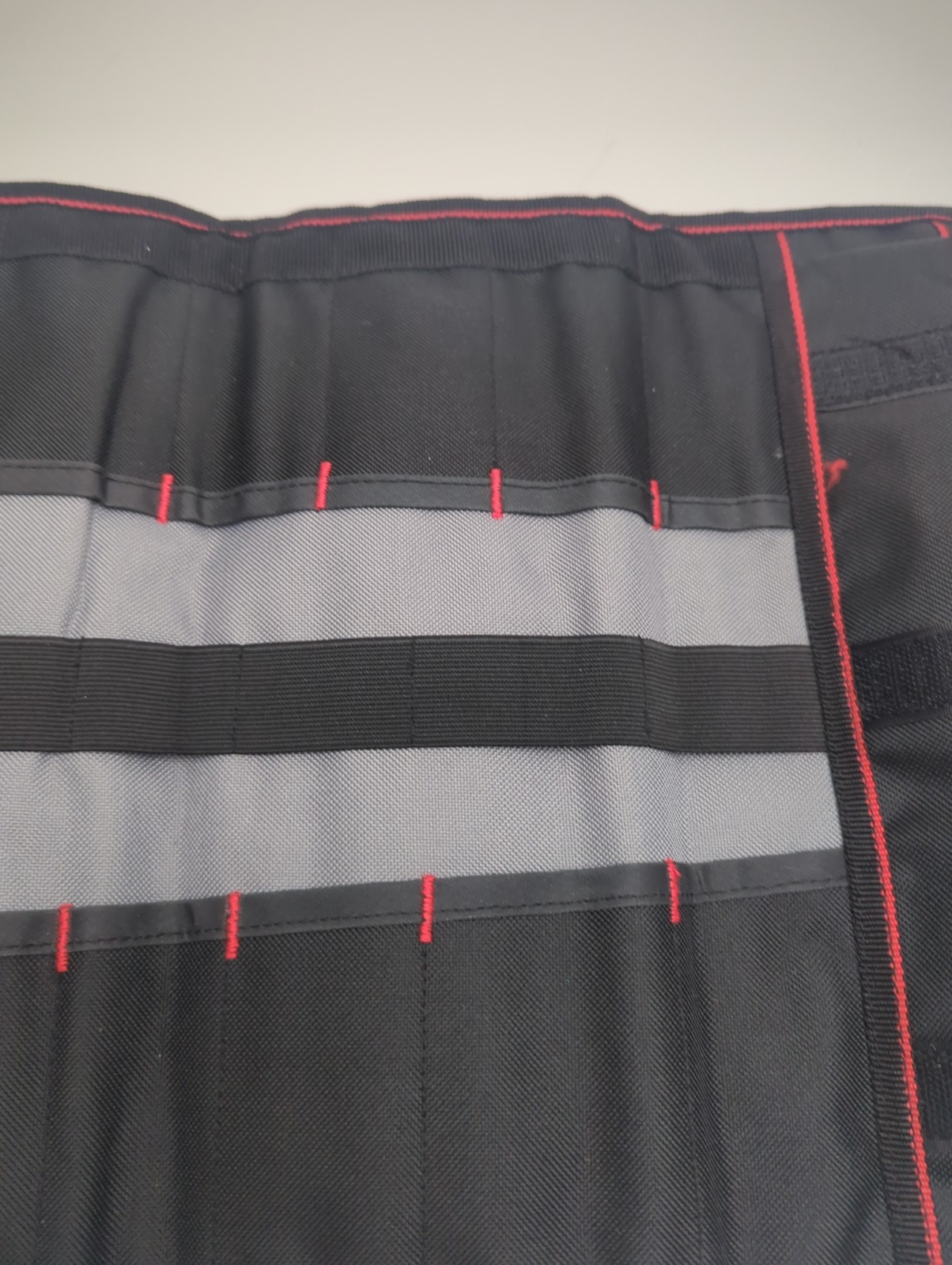 Hyper Tough Adjustable Fabric Tool Roll Black Red Organizer Holder Wrap