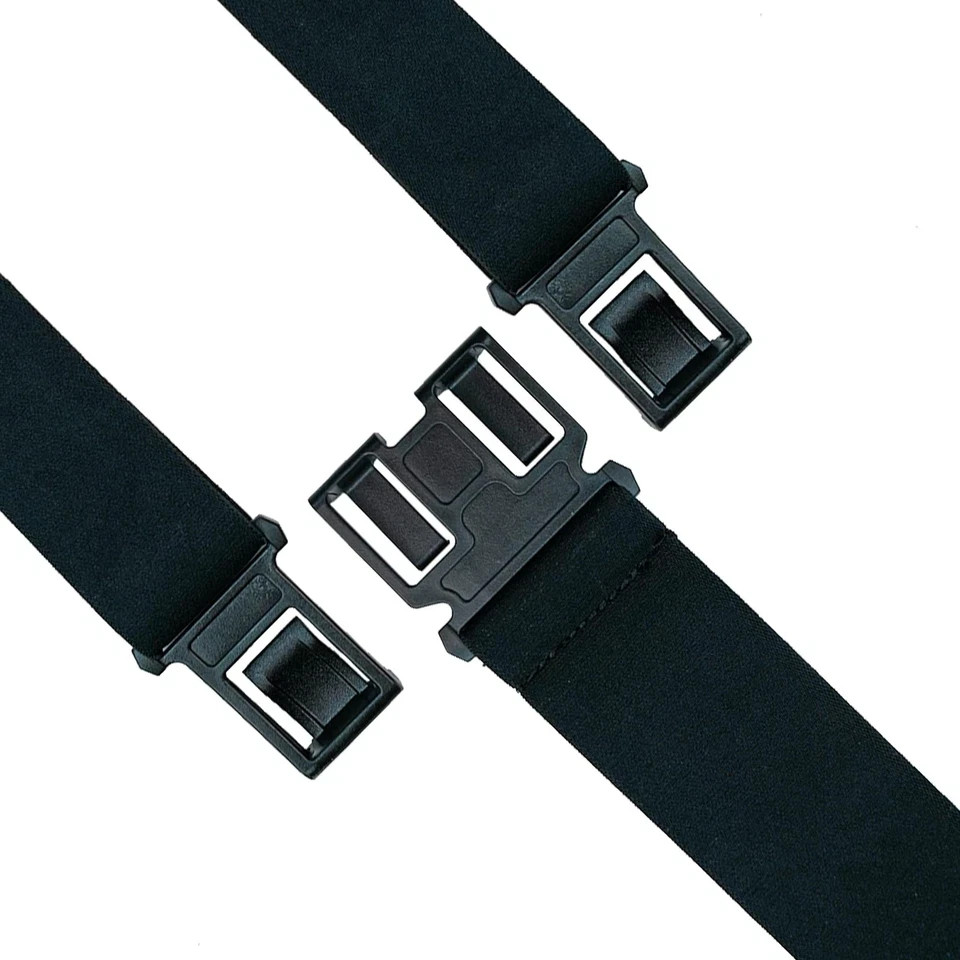 KUNN Men’s 1.5 inch Adjustable Y Back Suspender,Elastic Regular Length, Black