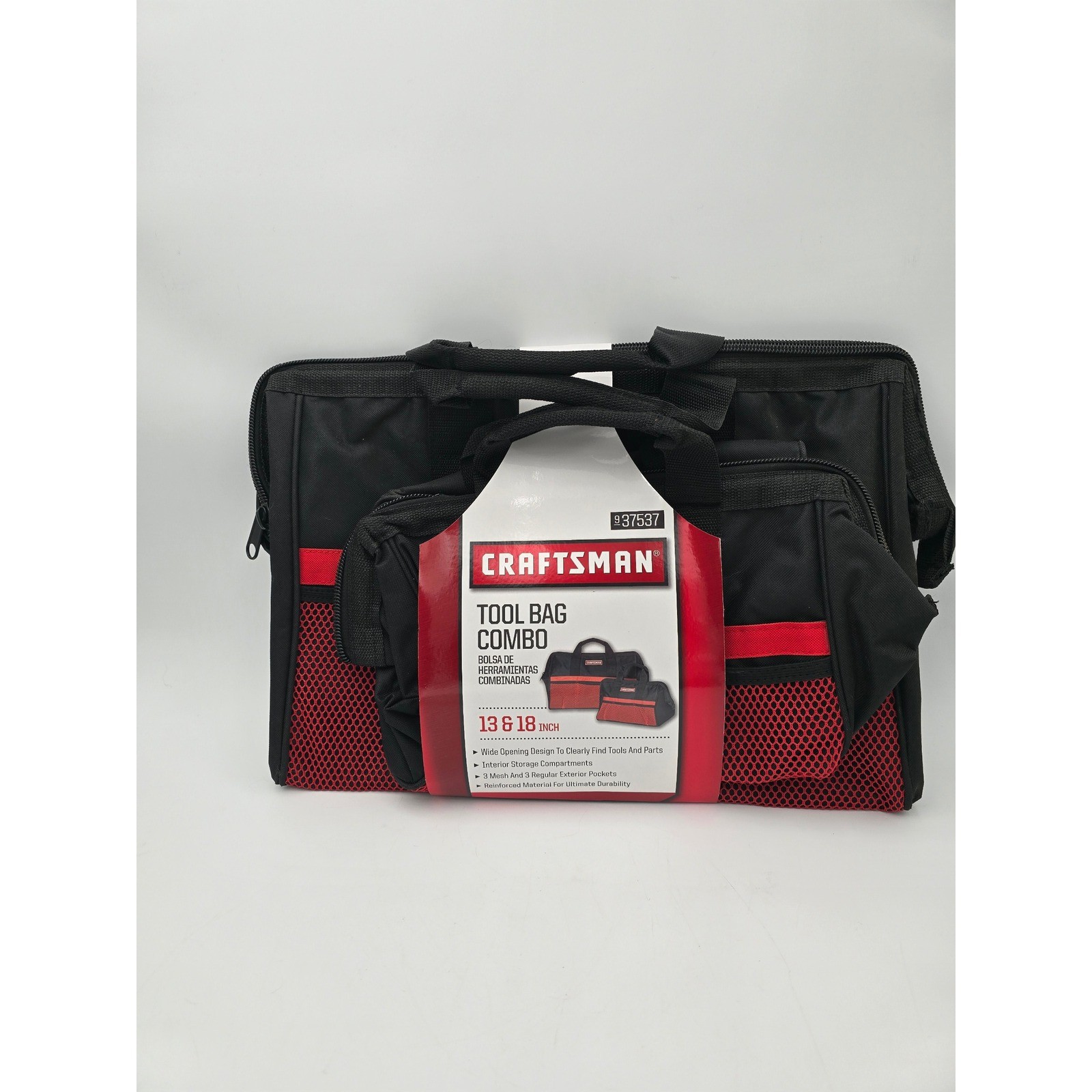 Craftsman Tool Bag Combo 13 and 18 Inch Black Red Storage Pockets 937537 NEW