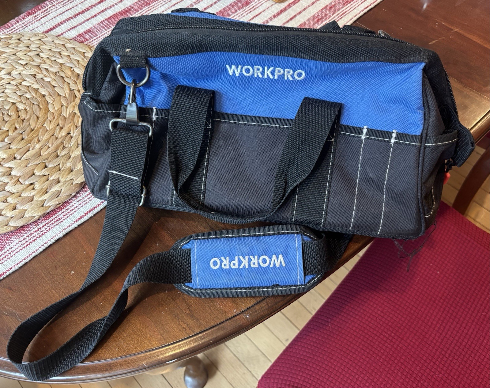 WORKPRO 16-inch Wide Mouth Tool Storage Bag w/Water Proof Plastic Base