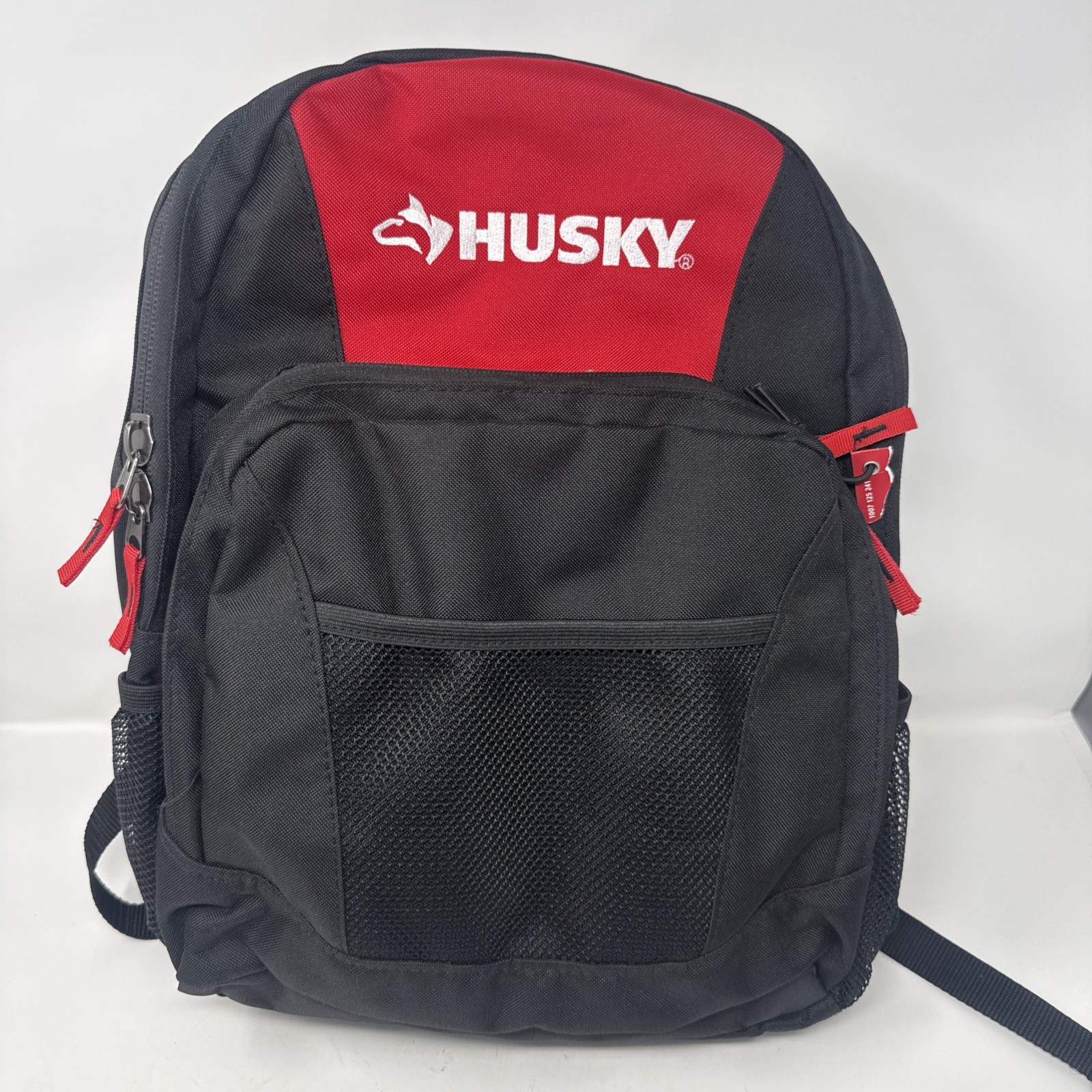 Husky Backpack Tool Bag Black Red 14”x18” Heavy Duty Work Bag New No Tags