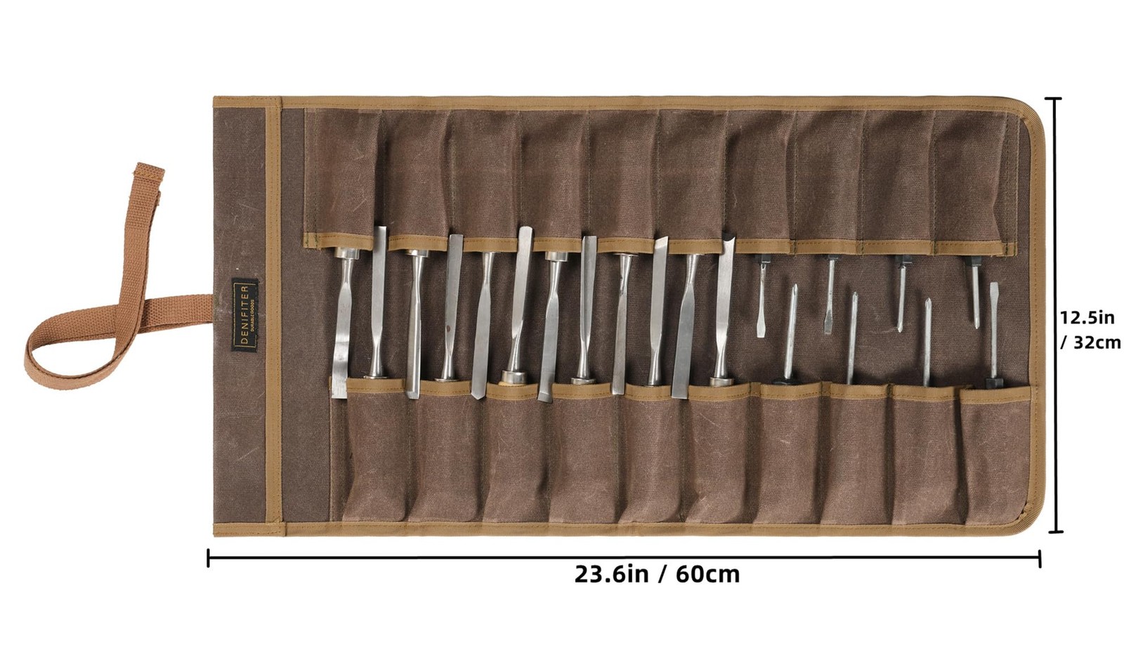 Tool Roll with 20 Slots, Heavy Duty 16oz Waxed Canvas Wrench Roll Up Organize…