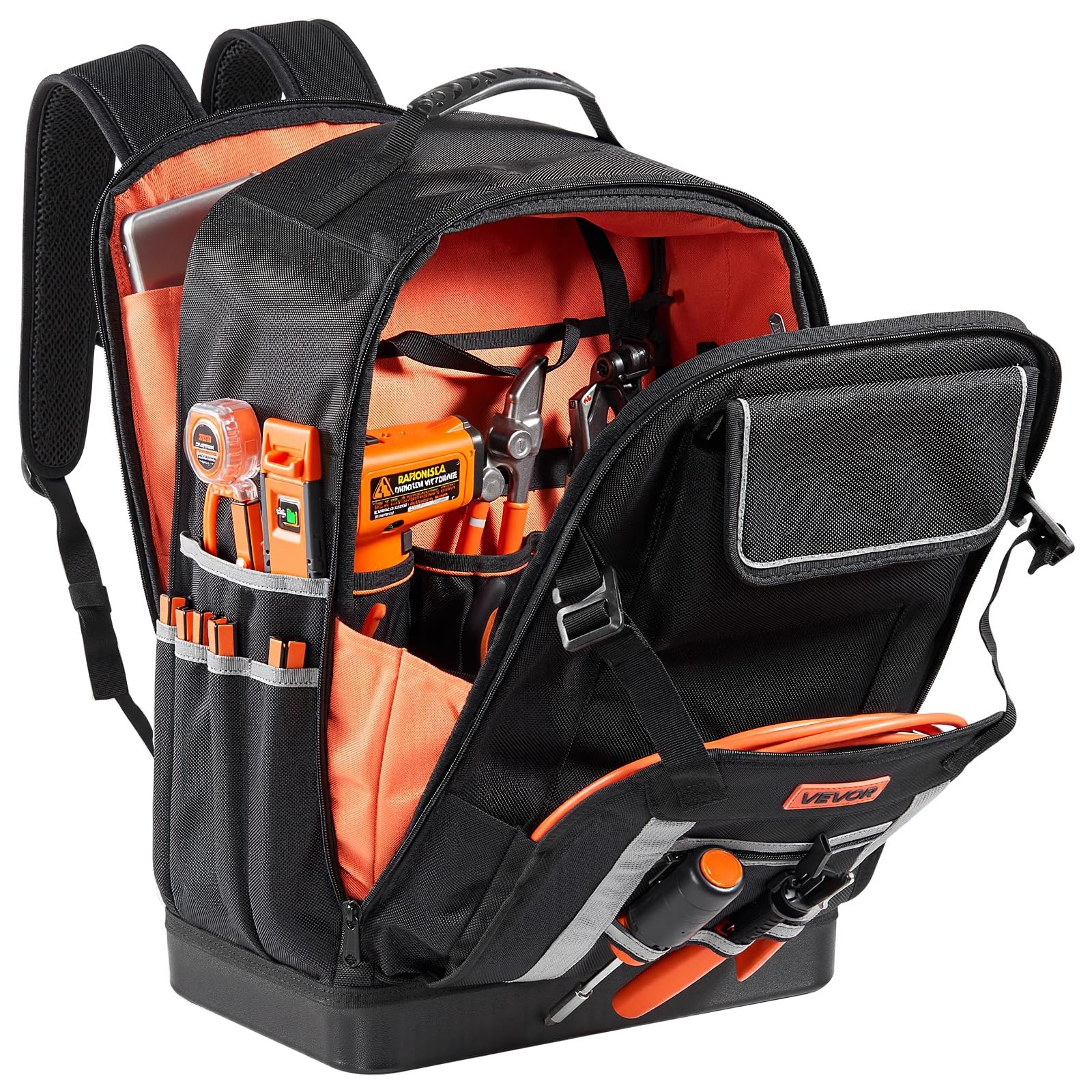 VEVOR Tool Backpack, 56 Pockets, Heavy-duty Tools Storage 56 Black