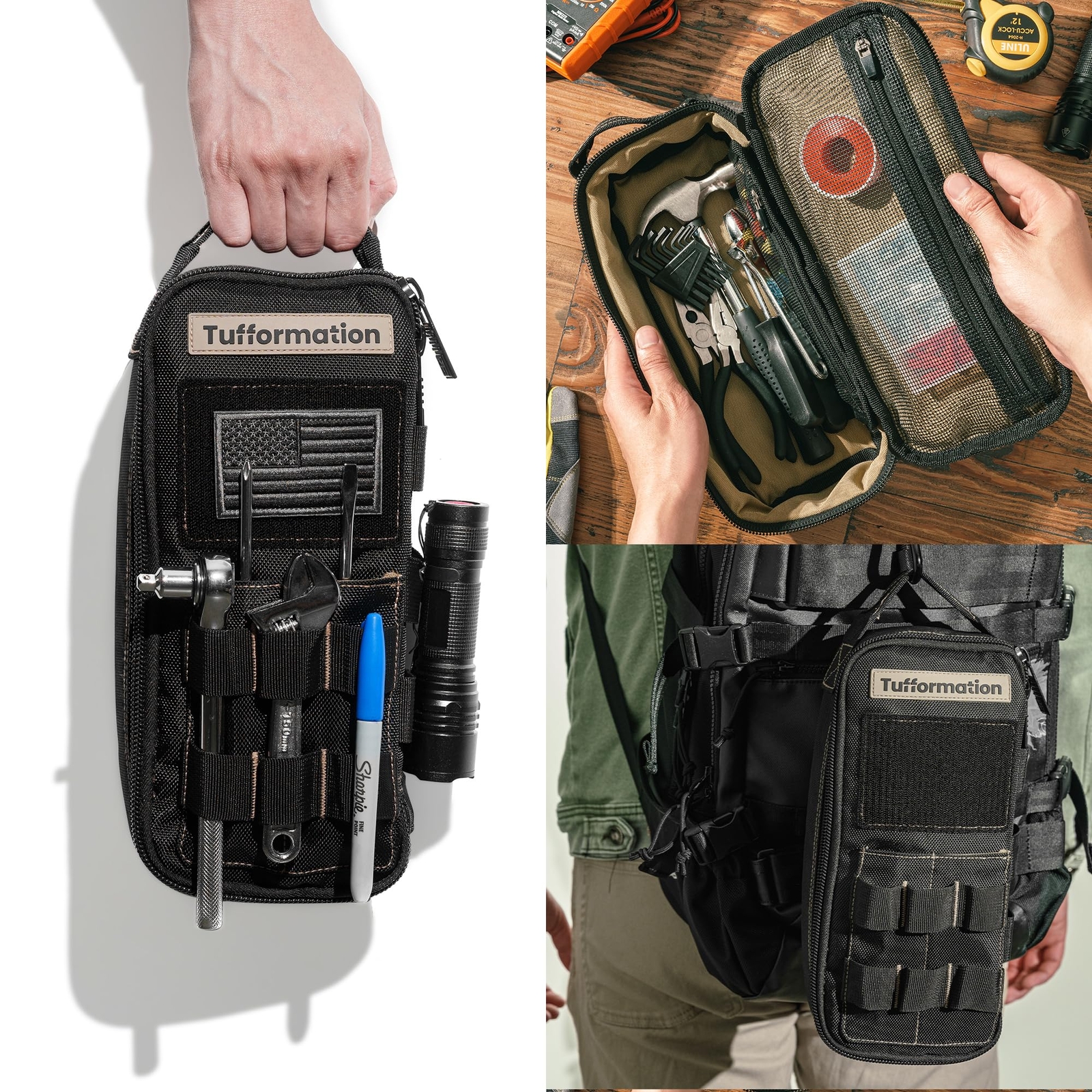 Heavy Duty Small Tool Bag Pouch Portable Utility Organizer Case With Zipper Hand