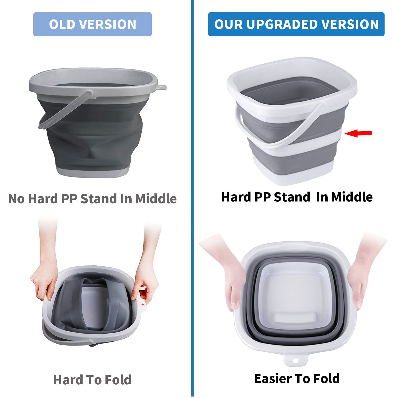 Collapsible 5L Buckets – Portable Cleaning, Camping, Car Washing, Space Saving