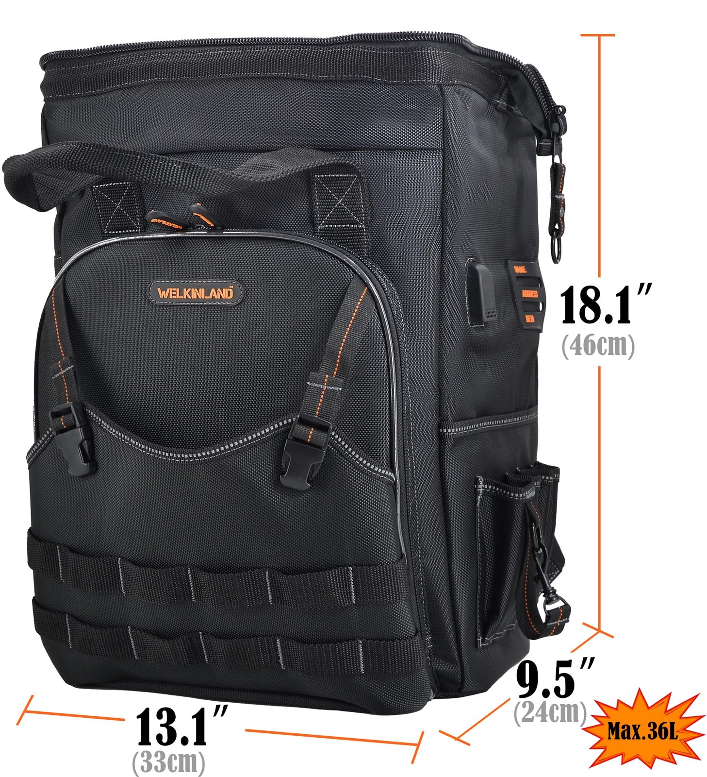 55-Pockets Tool backpack, Tool bag backpack, Backpack tool bag, Tool back pac…