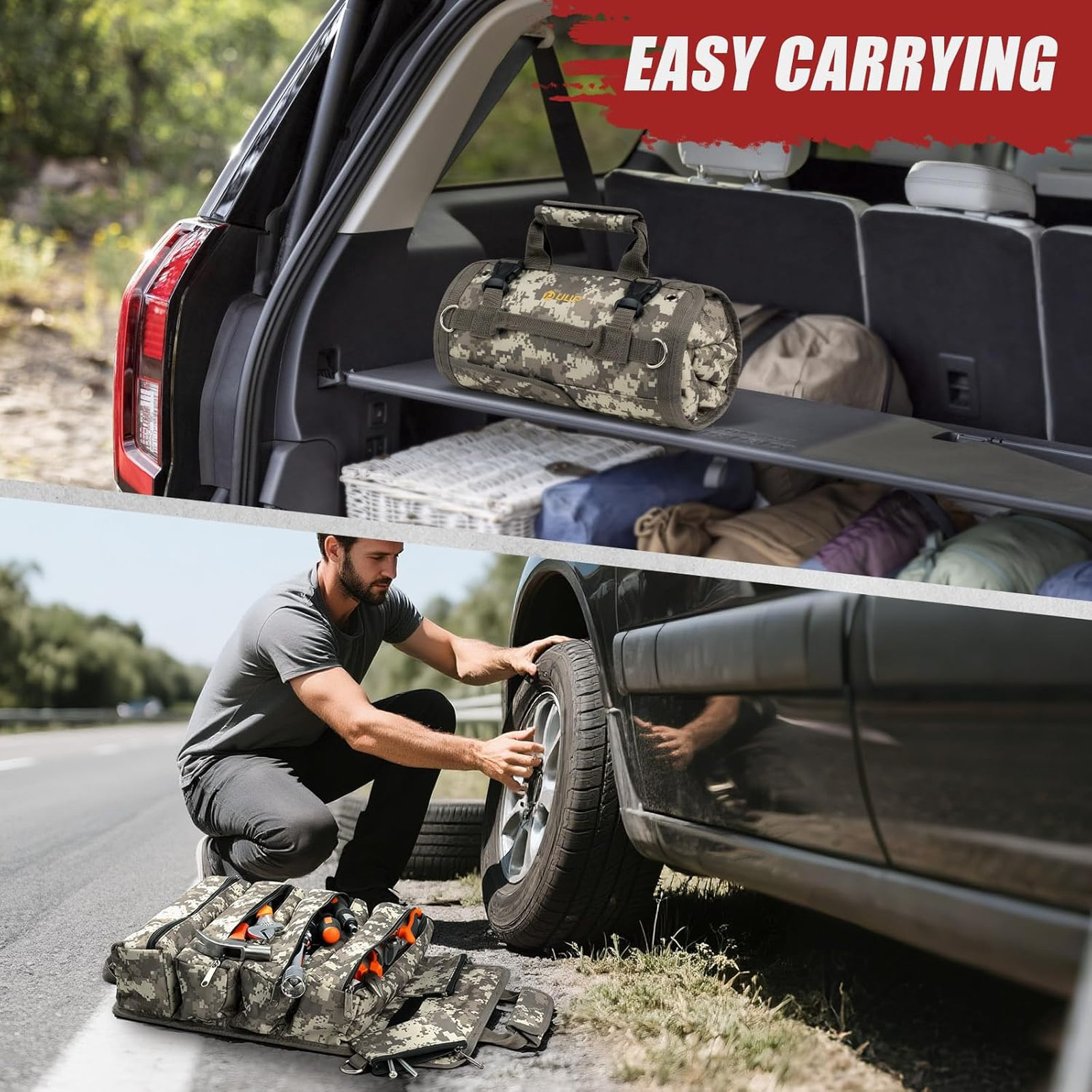 Tool Bag Roll Up Heavy Duty Waterproof Oxford Fabric Organizing Portable Tool