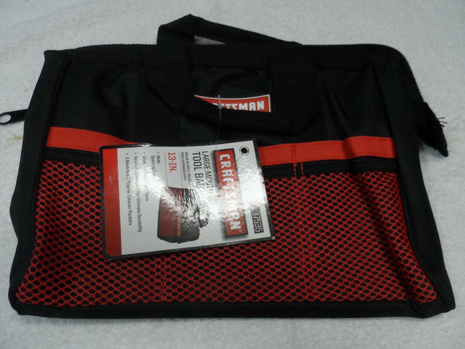 Craftsman 13″ Large Mouth Pockets Durable Tool Bag NIP – Part # 37535