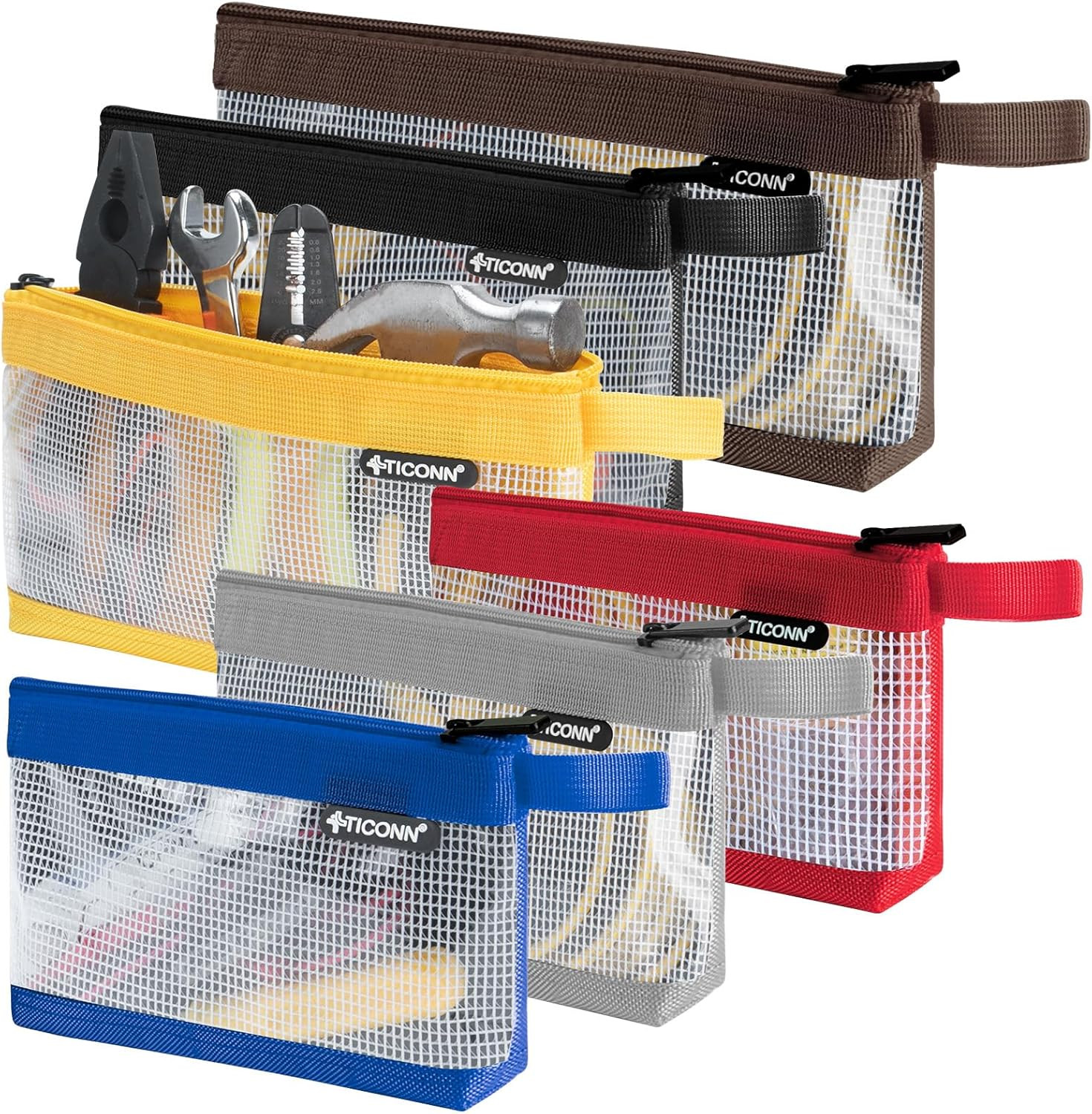 Tool Pouch, 1680D Oxford Small Tool Bag, Tool Pouches with Zipper, Clear Utility