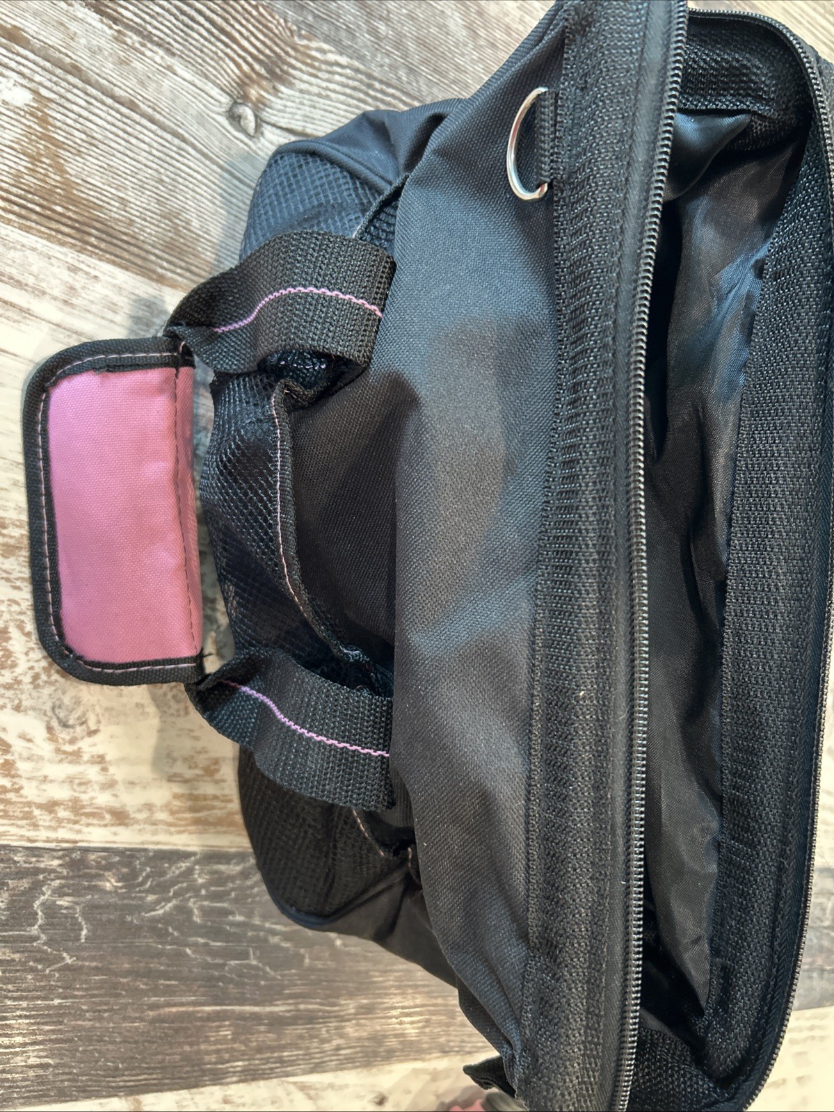 Unbranded Preowned Pink/Black Fabric Women’s Tool Bag with Carry Handle 14”x7”