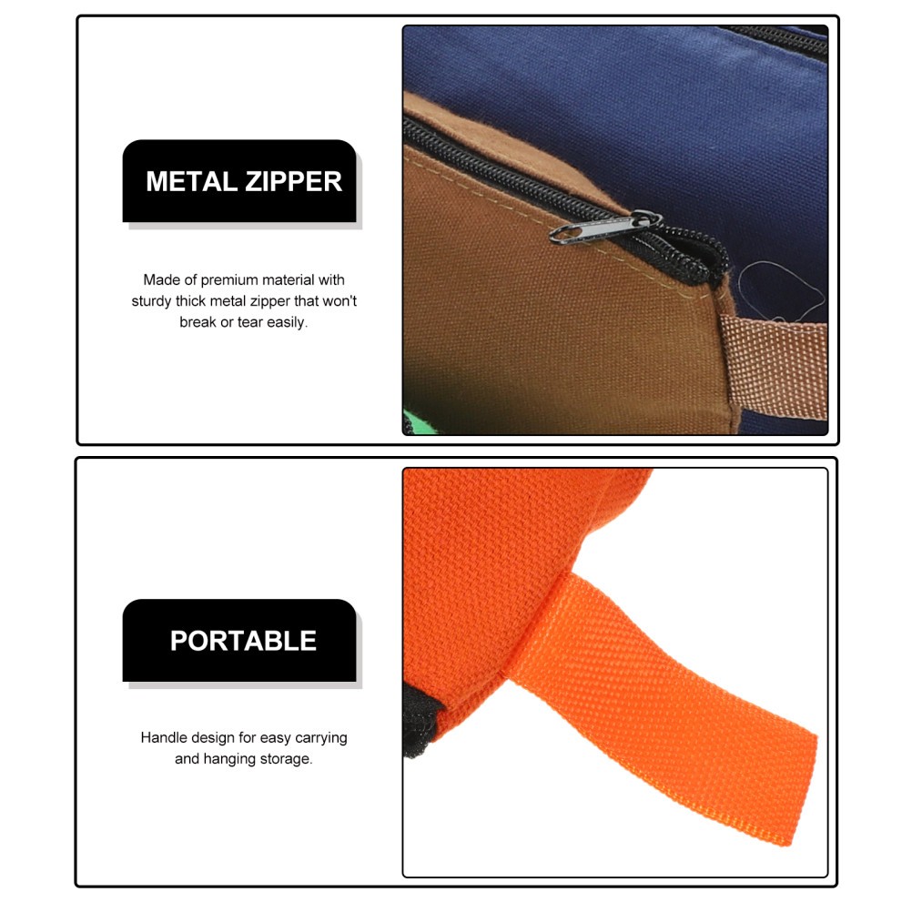 6Pcs Tool Storage Bag Zipper Closure Pouch for Various Tools