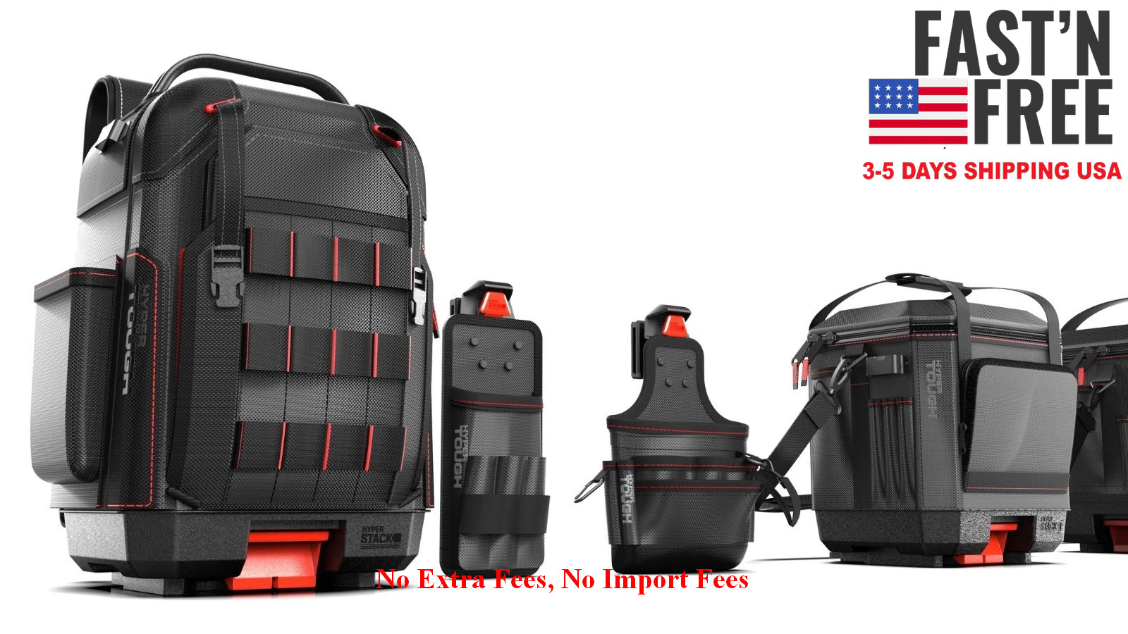 Hyper Tough Stackable Tool Backpack Organizer Heavy Duty Jobsite Storage Bag