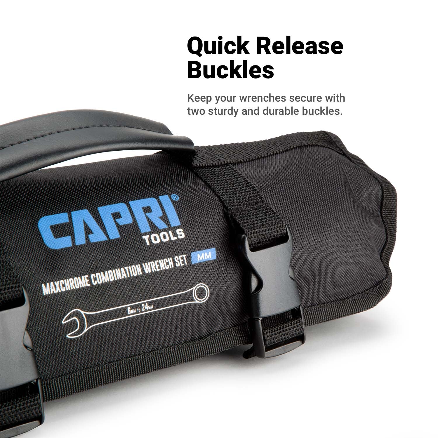 Capri Tools Wrench Roll Up Pouch, Metric, 19 Pockets