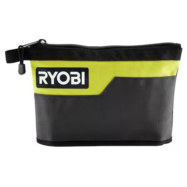 RYOBI 12″ Zipper Tool Pouch Heavy Duty Water Resistant 1680D Utility Storage Bag