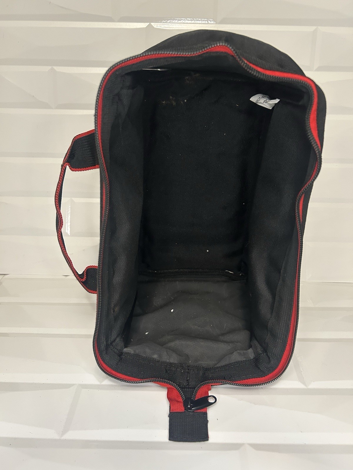 Hyper Tough 12-inch Polyester Tool Bag, with Full-Length Zipper and Double Strap