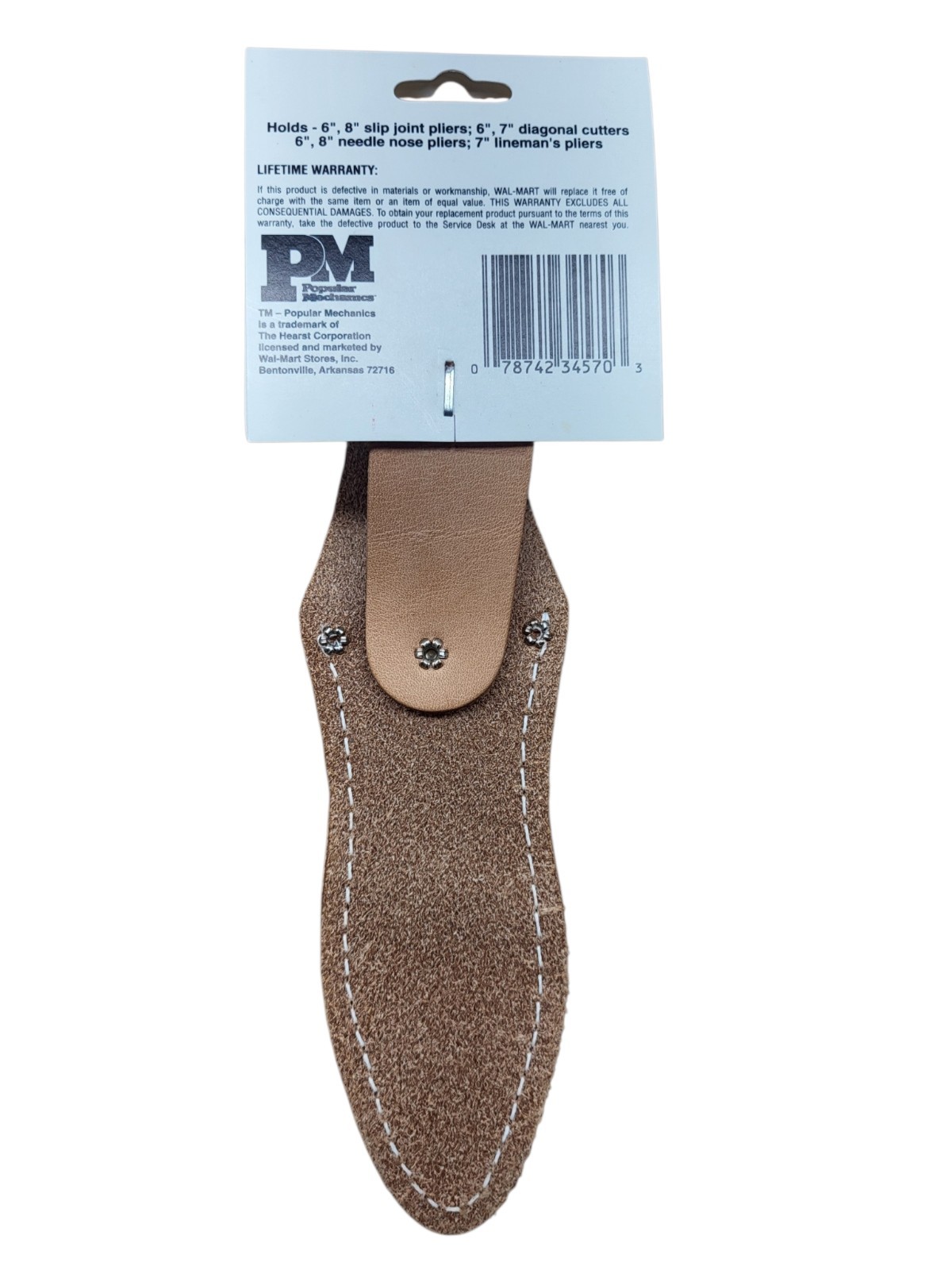 Popular Mechanics Leather Plier Holster, fits up to 2.5″ belt USA made #34570