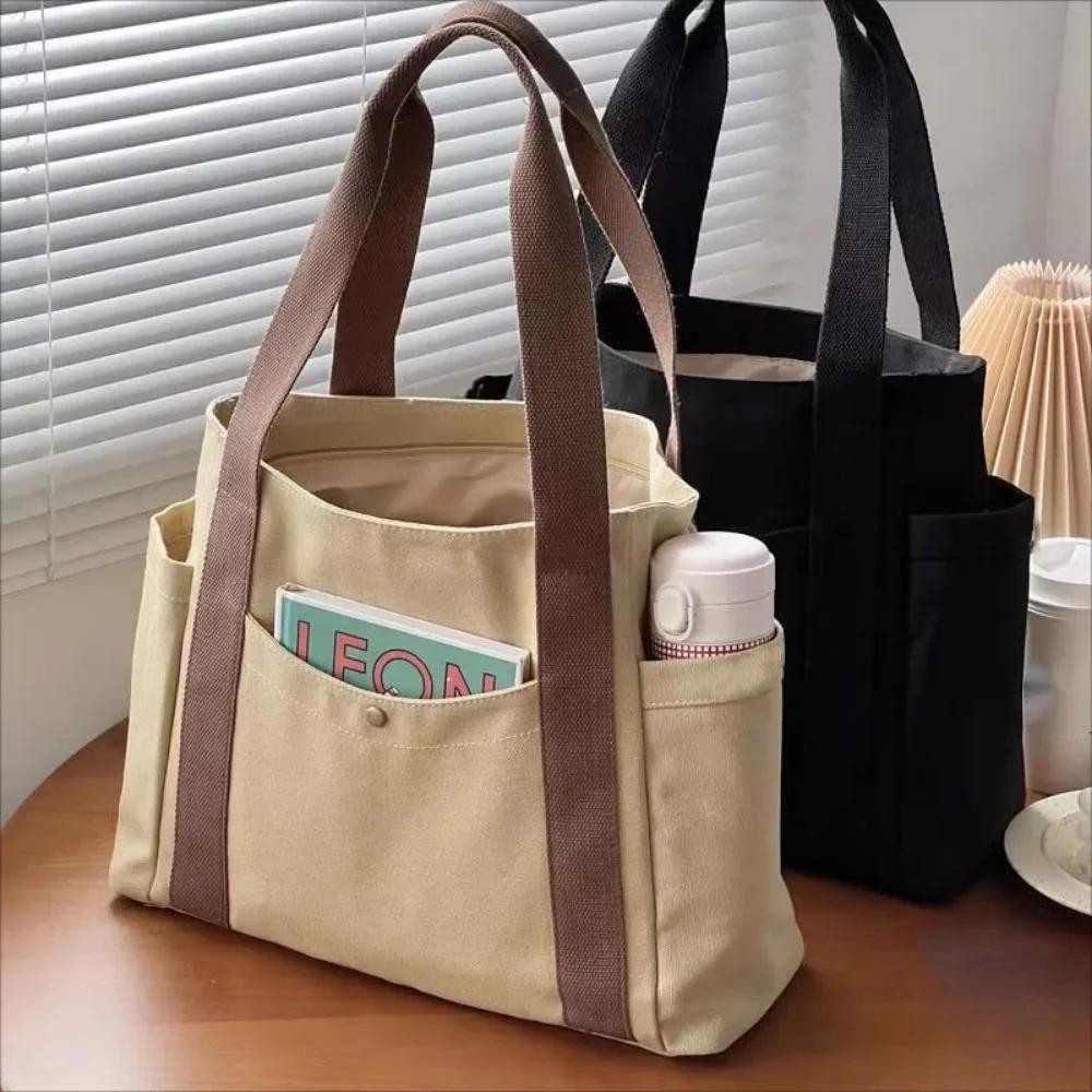 Large Canvas Tote Bag Women Work School College Book Shoulder Shopper Bag