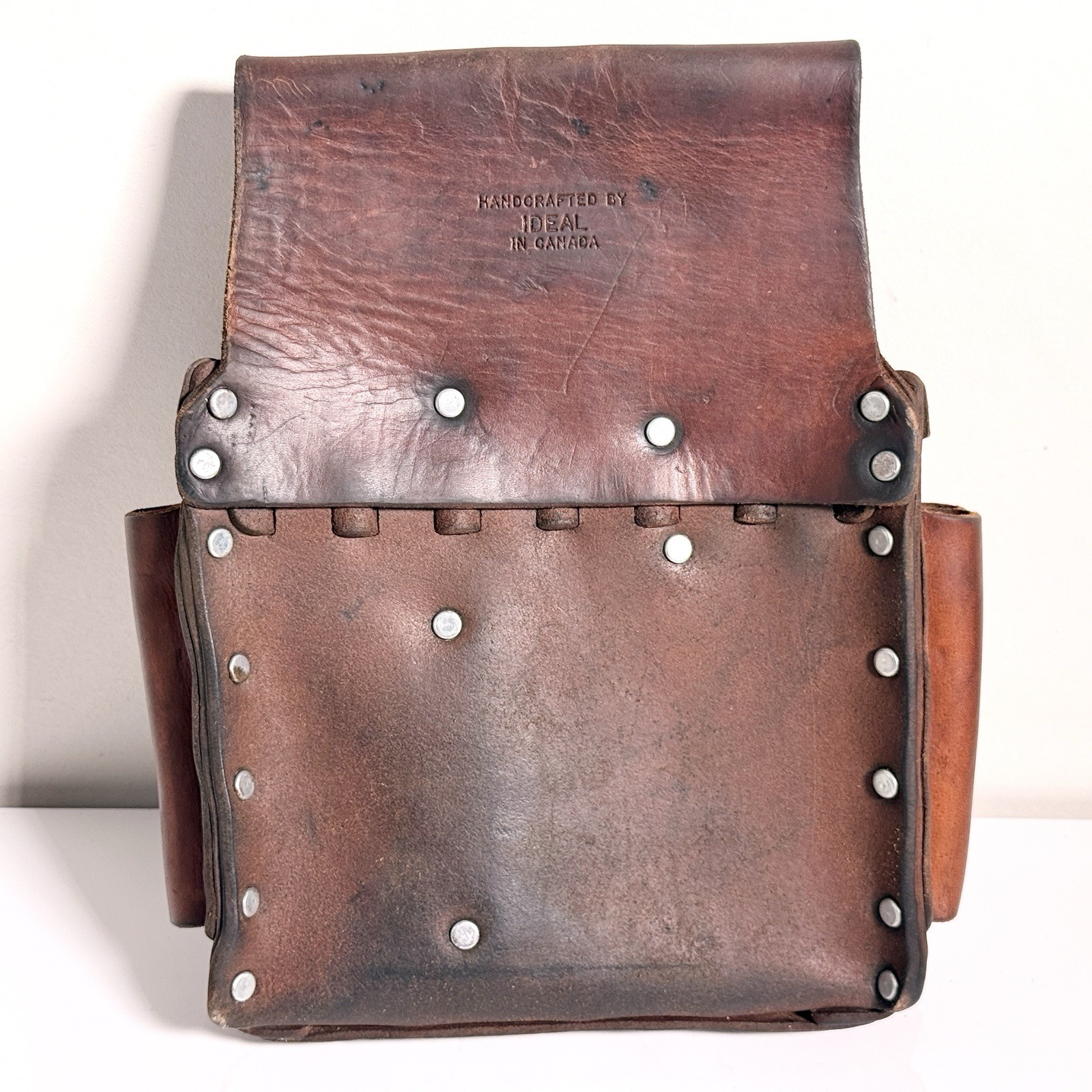 Ideal Tuff Tote 35-950 T-5 Premium Leather Electricians Tool Belt Tape Holder