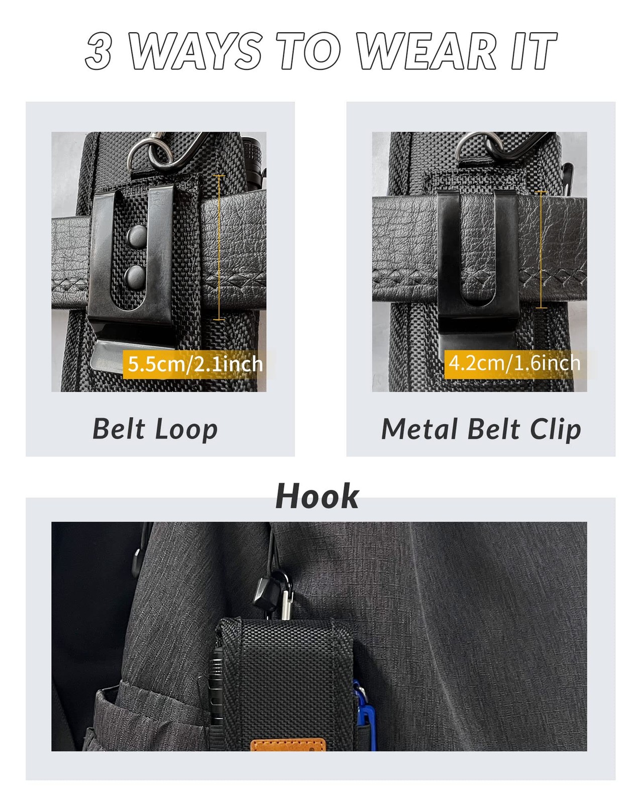Multitool Sheath-EDC Pouch,Multi Tool Holster for Belt,Small Tactical Black