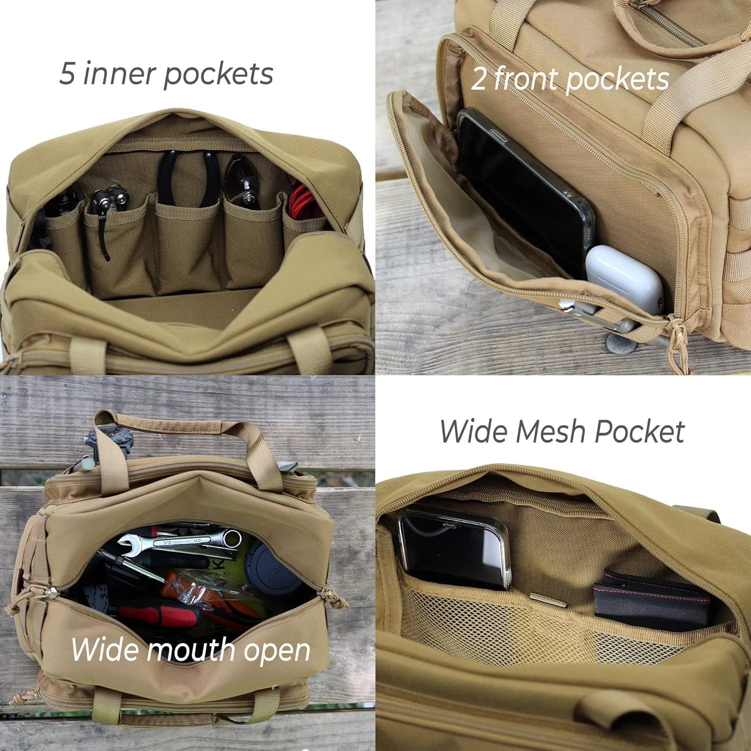 12″ Water-Repellent Tool Bag – Heavy-Duty, Compact Design for Every Tradesman