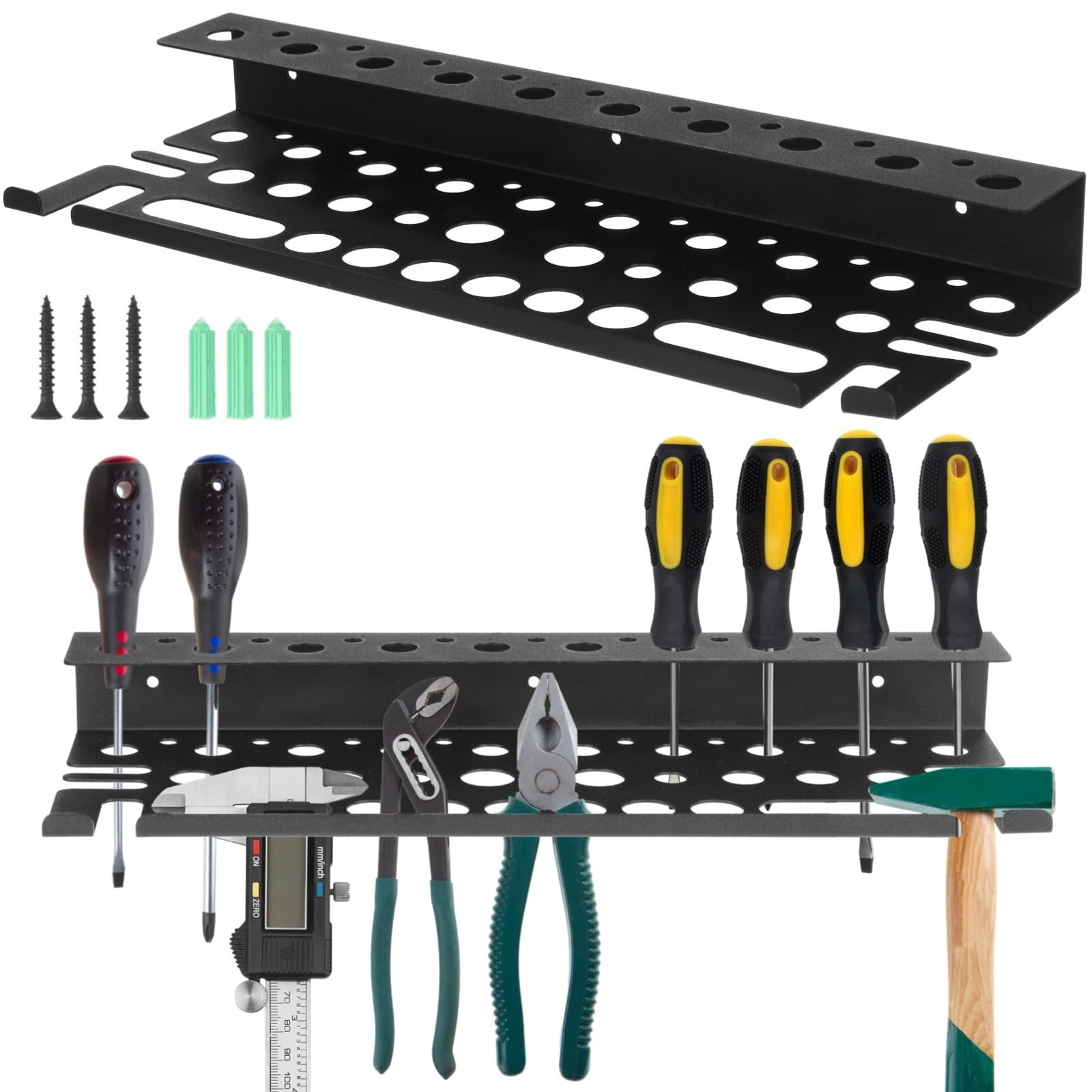 1 PCS Wall Mounted Metal Screwdriver Organizer Manual Tool Holder Plier Rack